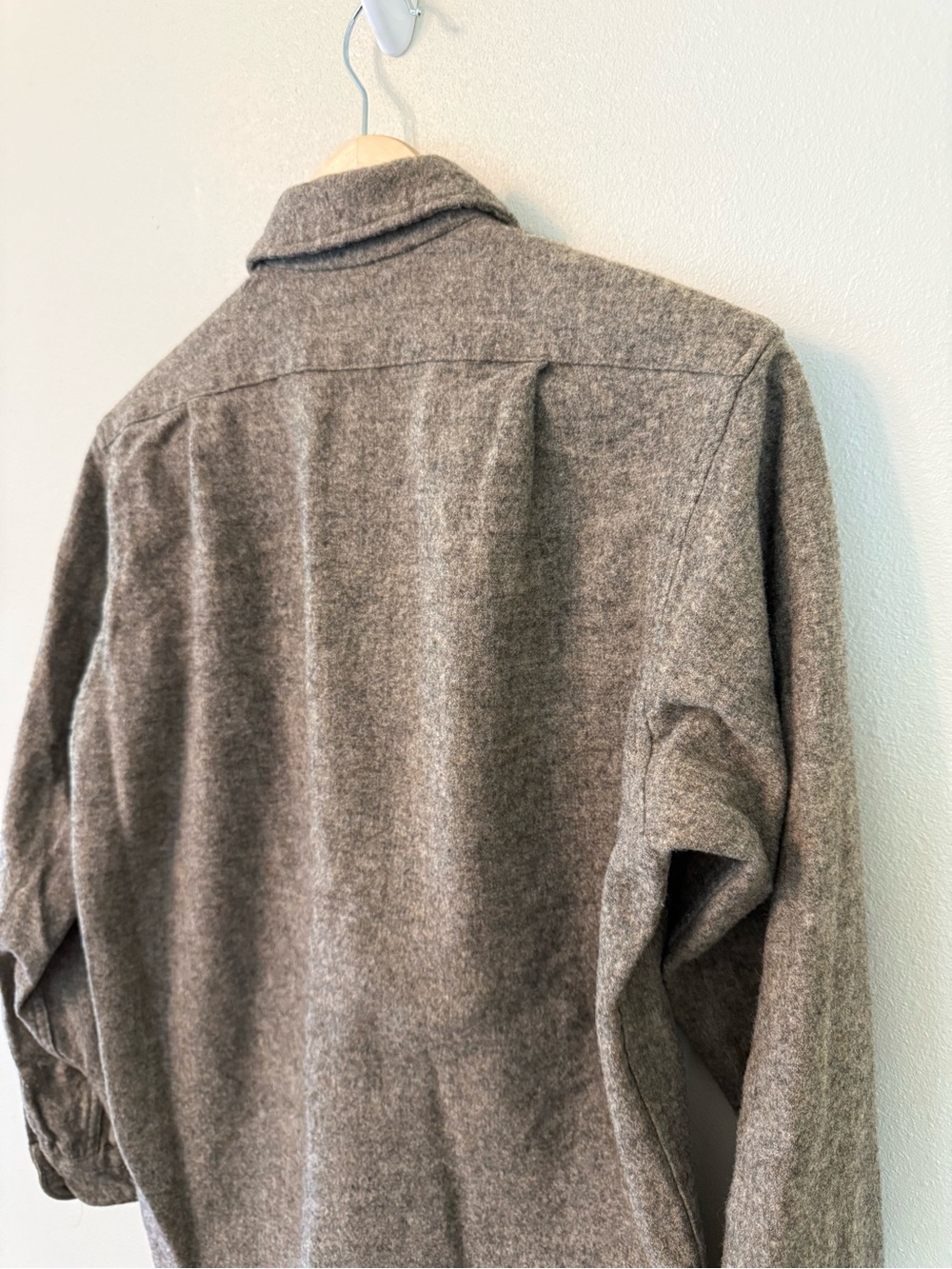 Vintage 60s 70s Pendleton Solid Wool Board Shirt Loop Collar USA M - Picture 7 of 12
